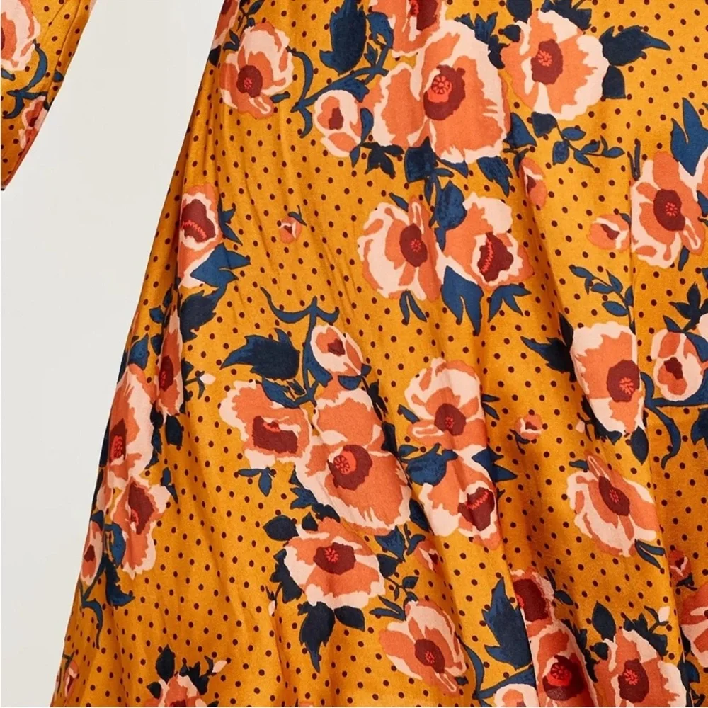 Free People Women's Floral flowy satin mini Dress
